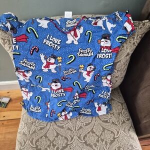 Blue Frosty the Snowman Graphic T-Shirt